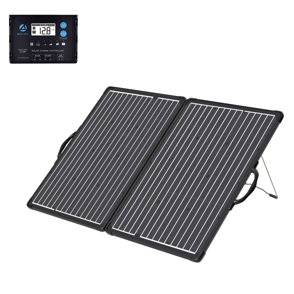 ACOPower PLK 100W Portable Solar Panel Kit,Lightweight 2x50W with 20A Charge Controller - Outage Proof