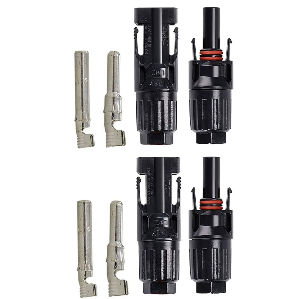 ACOPower 2 Pairs PV Connector Male/Female Solar Panel Cable Connectors - Outage Proof