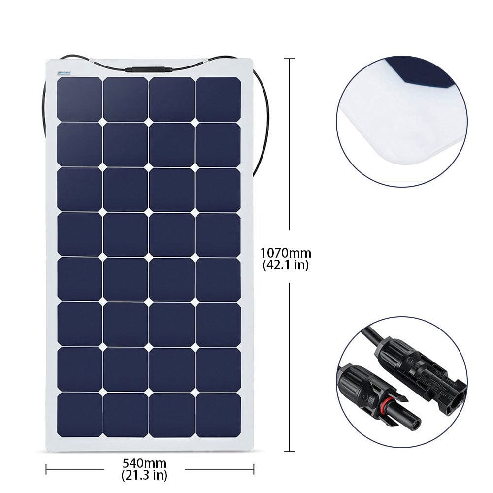 ACOPOWER 550 Watts Flexible Solar Marine Kit , 50A MPPT Charge Controller - Outage Proof