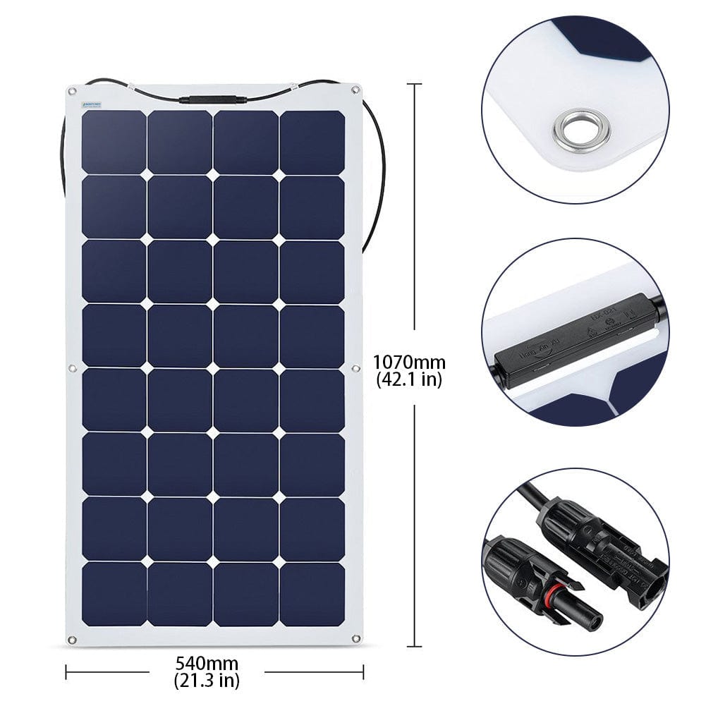 ACOPOWER 330Watts Flexible Solar RV Kit , 30A MPPT Charge Controller - Outage Proof