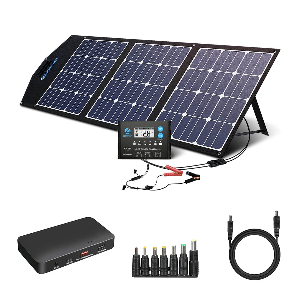 ACOPower LTK 120W Foldable Solar Panel Kit With Included ProteusX 20A Charge Controller - Outage Proof