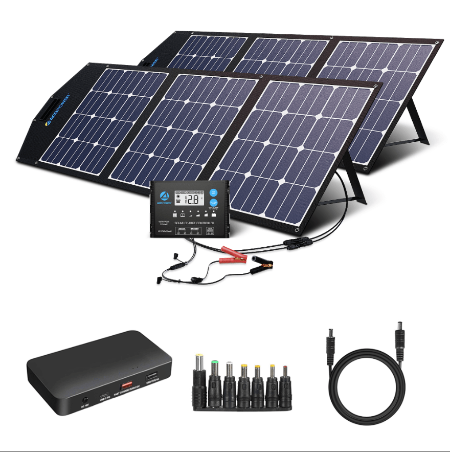 ACOPower 240W Foldable Solar Panel with ProteusX 20A Charge Controller - Outage Proof
