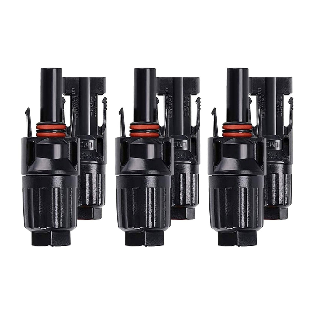 ACOPOWER 3 Pairs PV Connectors, Male/Female Solar Panel Cable Connectors - Outage Proof