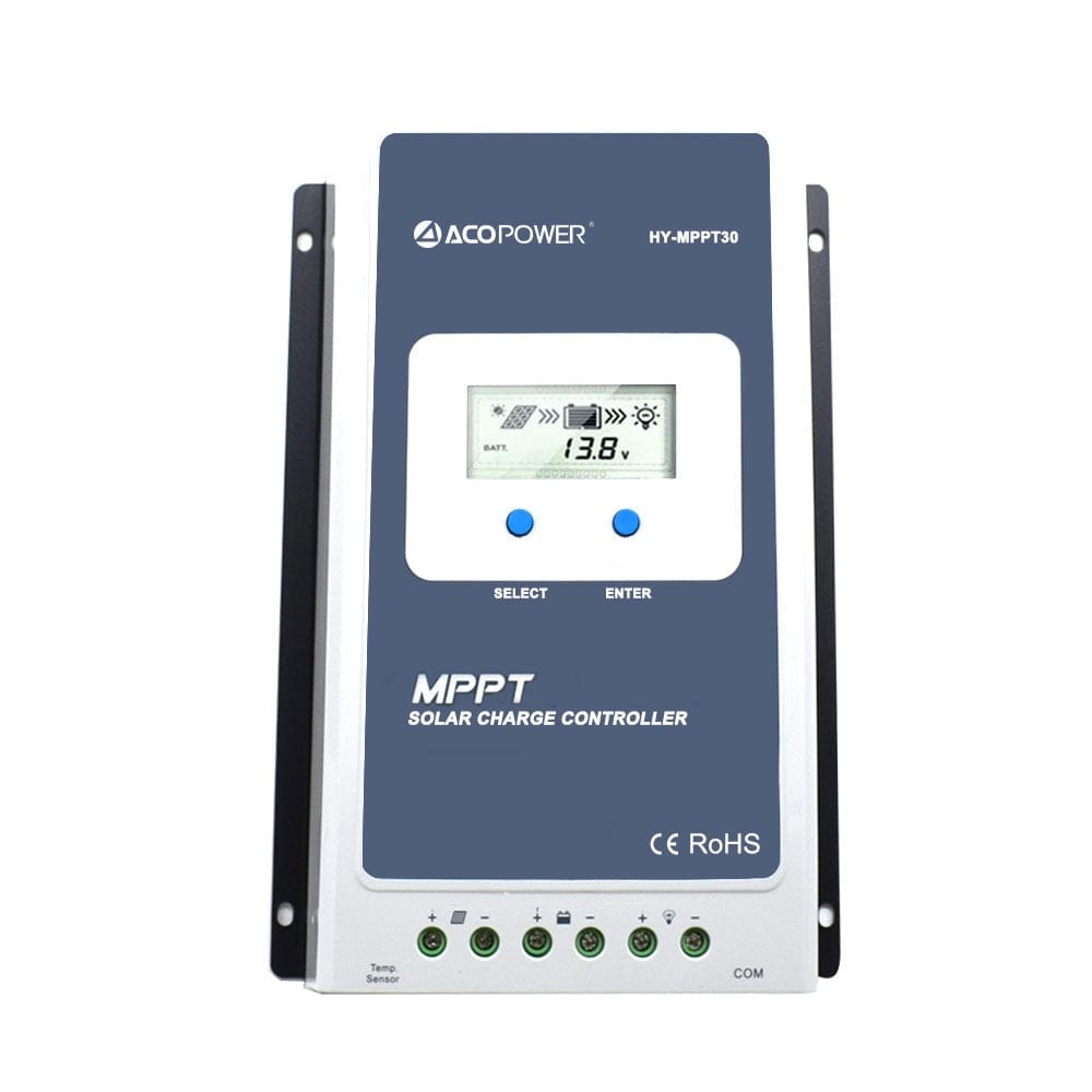 ACOPower 200W 12V Poly Solar RV Kits, 30A MPPT Charge Controller - Outage Proof