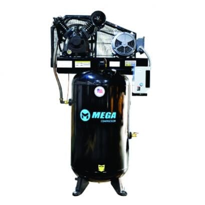 Mega Power MP-7580VM 230V 7.5HP Vertical Air Compressor w/ Mag Starter Two Stage Pump - Outage Proof