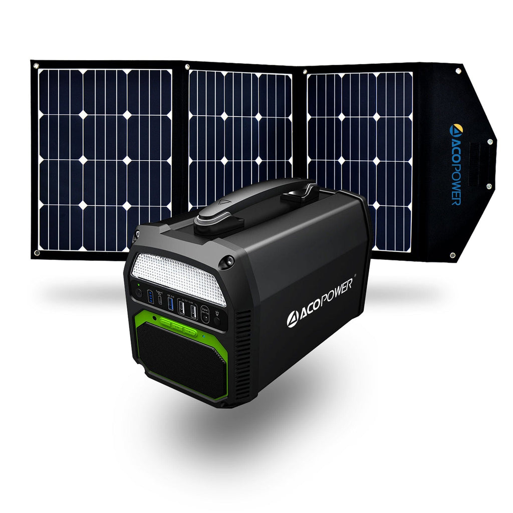 ACOPOWER PS 500 (462Wh) Solar Generator and 120W Portable Solar Panel Kit - Outage Proof