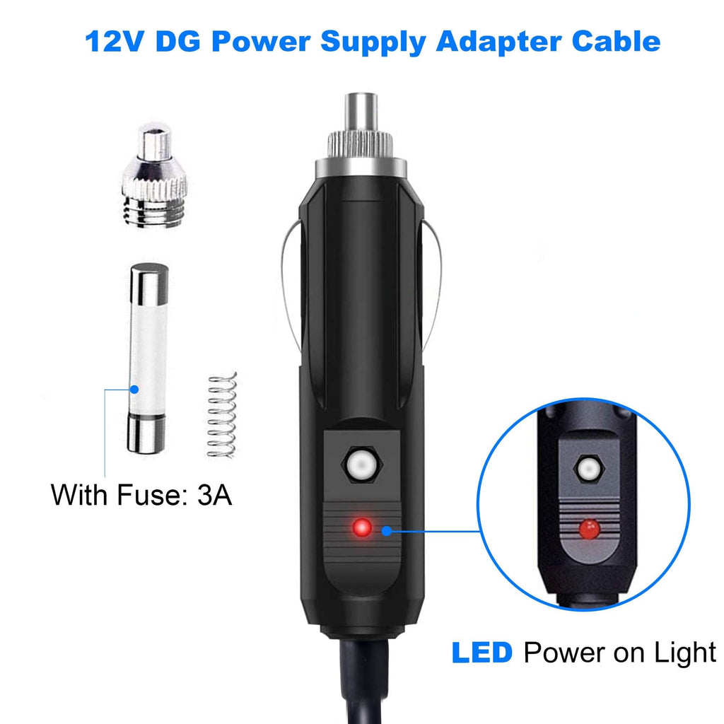 ACOPOWER DC12V/24V Car Cigarette Lighter to DC5.5x2.1mm Connector Adapter - Outage Proof