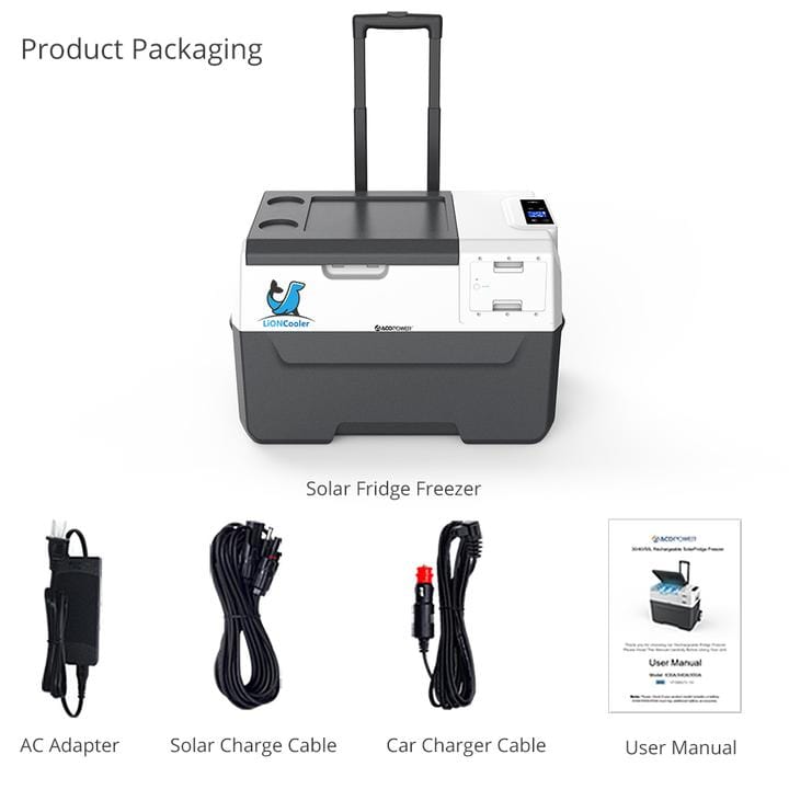 ACOPower LionCooler X30A Portable Solar Fridge Freezer, 32 Quarts (New Model) - Outage Proof