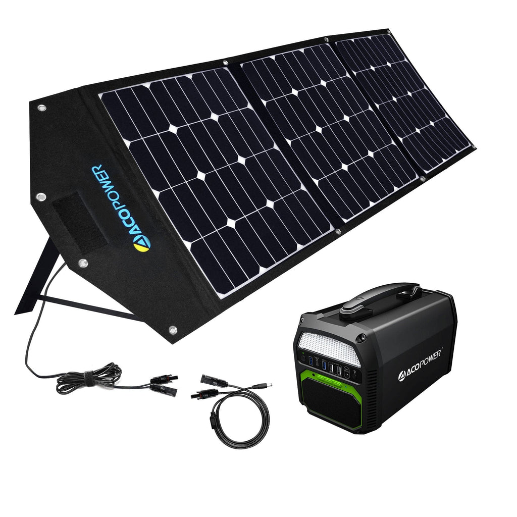 ACOPOWER PS 500 (462Wh) Solar Generator and 120W Portable Solar Panel Kit - Outage Proof