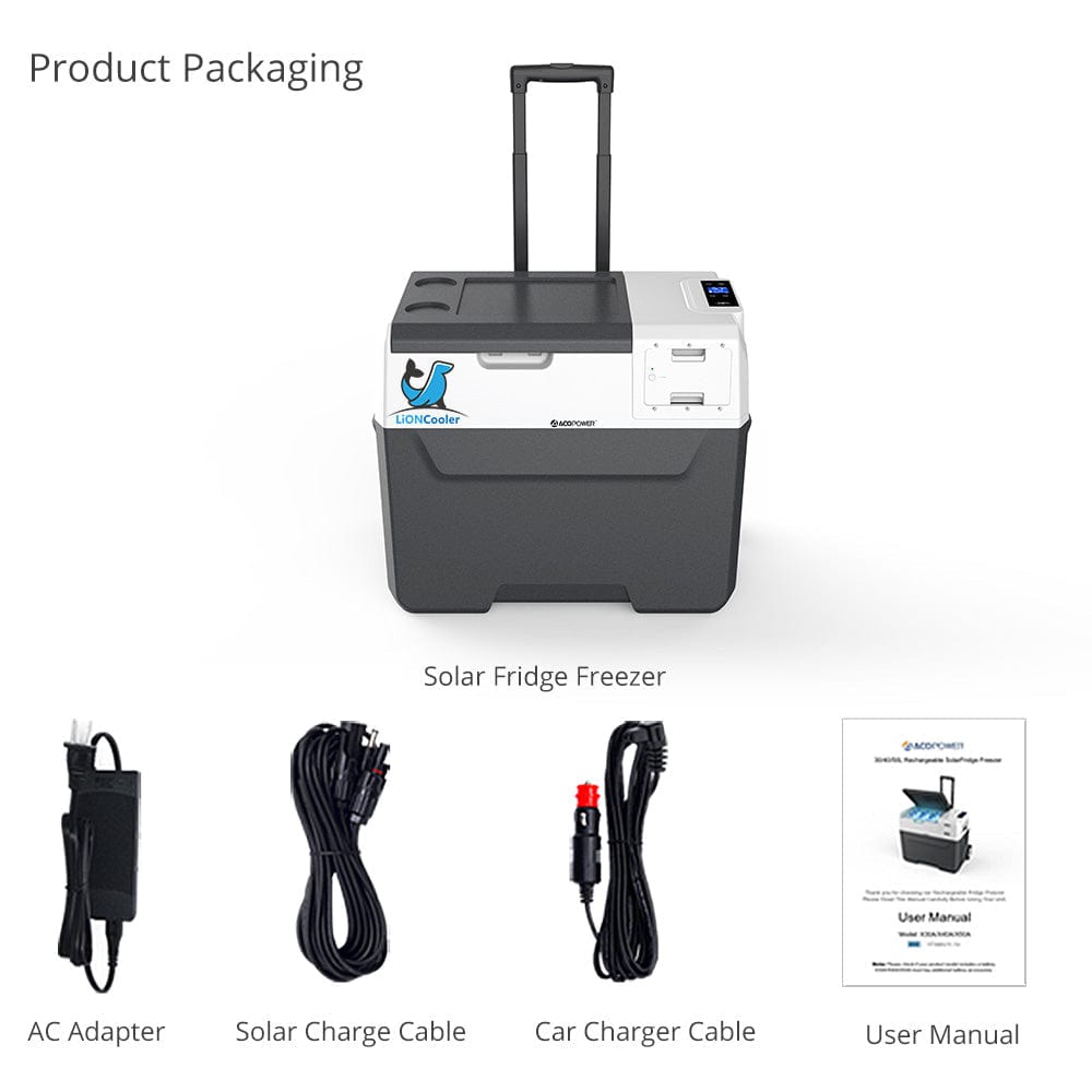 ACOPower LionCooler X40A Combo, Portable Fridge Freezer Cooler (42 Quart Capacity) & Extra Backup 173Wh Battery - Outage Proof