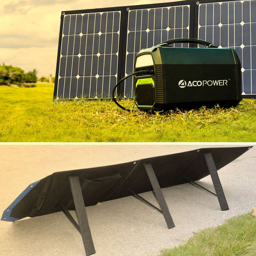 ACOPOWER PS 500 (462Wh) Solar Generator and 120W Portable Solar Panel Kit - Outage Proof