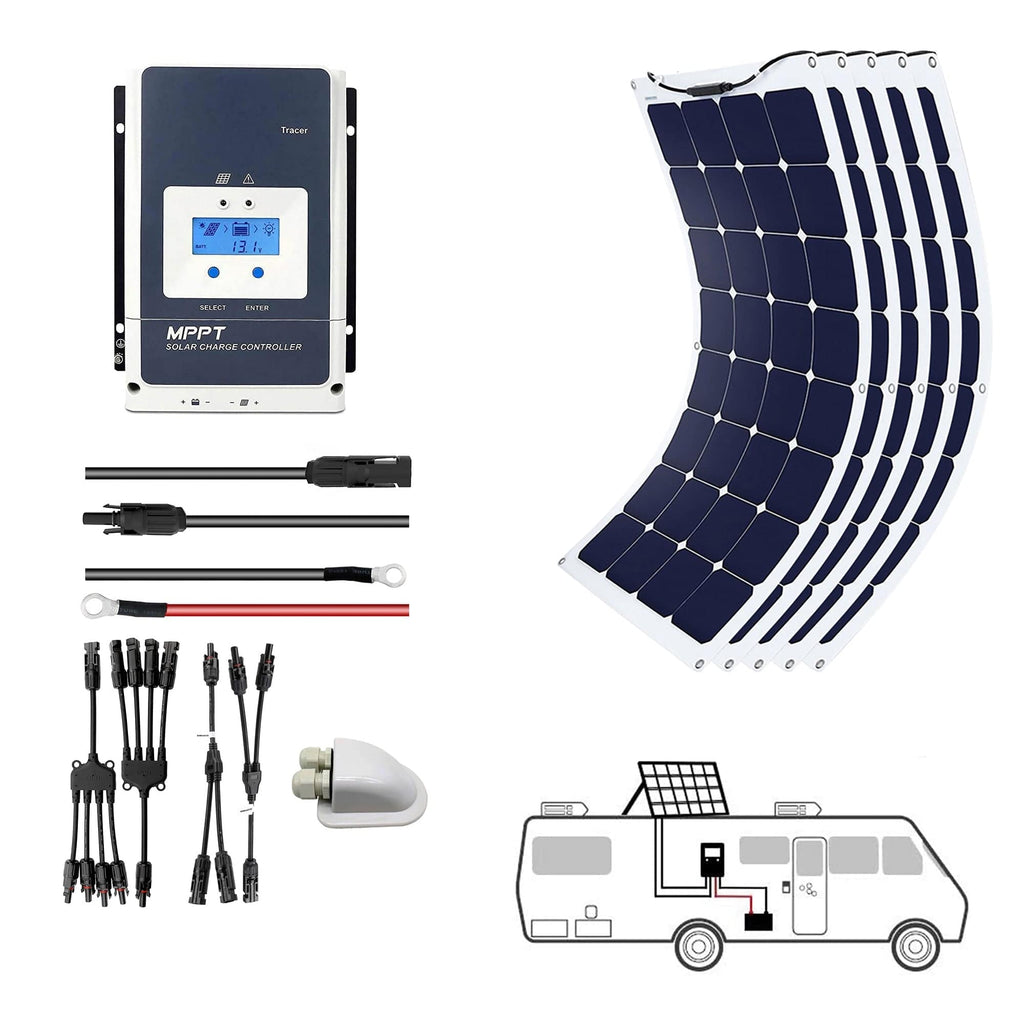 ACOPOWER 550 Watts Flexible Solar Marine Kit , 50A MPPT Charge Controller - Outage Proof