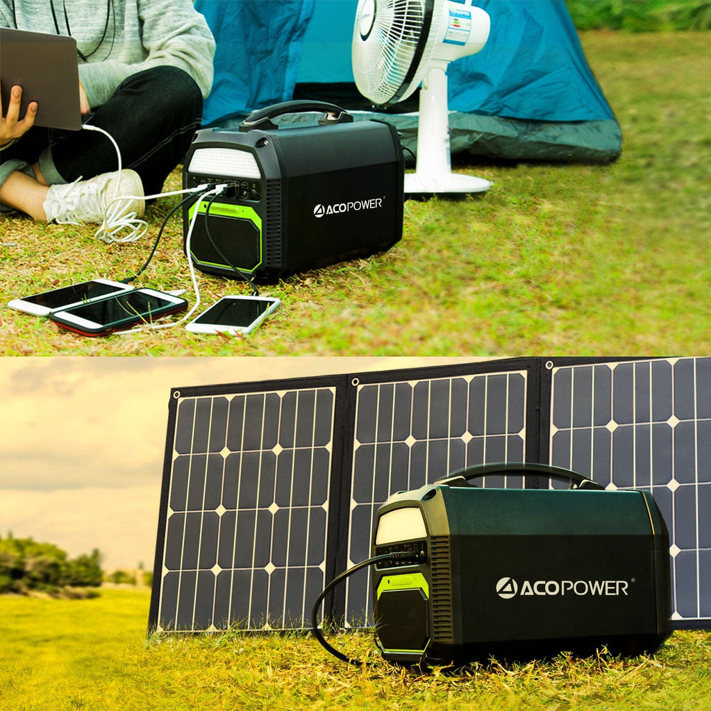 ACOPOWER PS 500 (462Wh) Solar Generator and 120W Portable Solar Panel Kit - Outage Proof