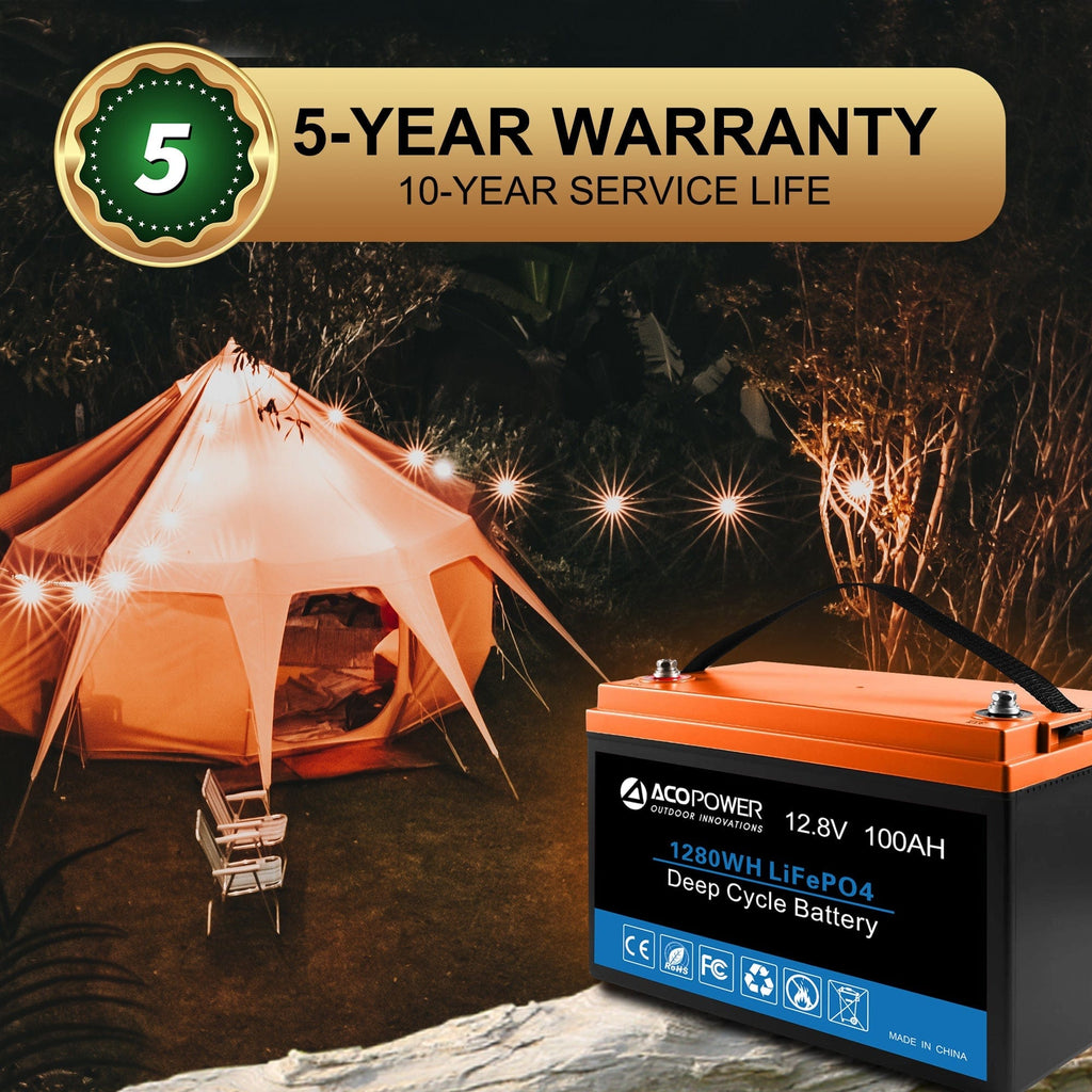 ACOPower 12V 100Ah LiFePO4 Deep Cycle Lithium Battery - Outage Proof