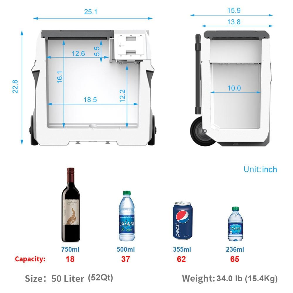 ACOPower LionCooler X50A Combo, Portable Solar Freezer (52 Quart Capacity) - Outage Proof