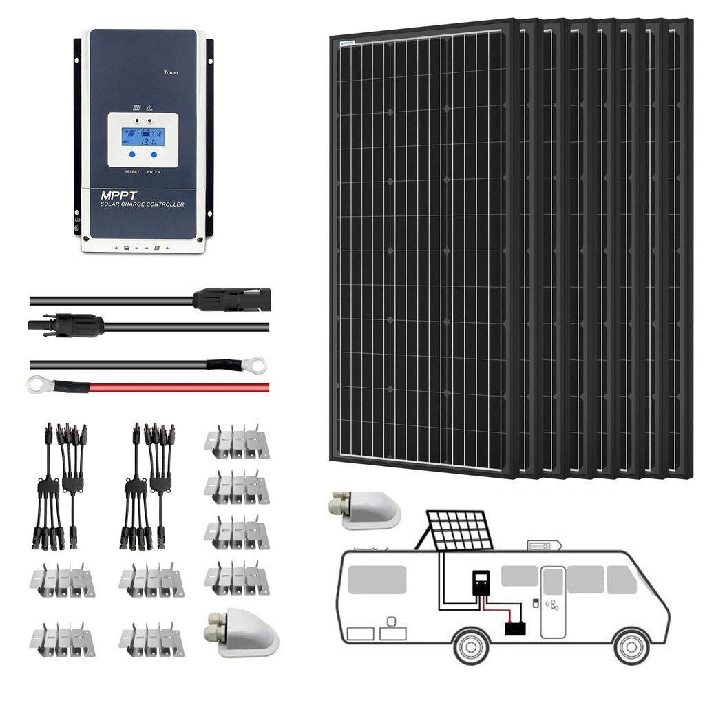 ACOPOWER 800W 60A Mono Solar RV Kits,  60A MPPT Charge Controller (800W 60A) - Outage Proof