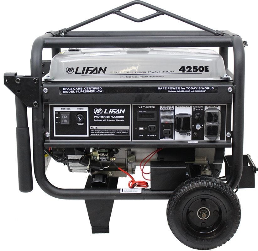 Lifan Power USA Platinum 4250EPL Series Electric Start Portable Generator - Outage Proof