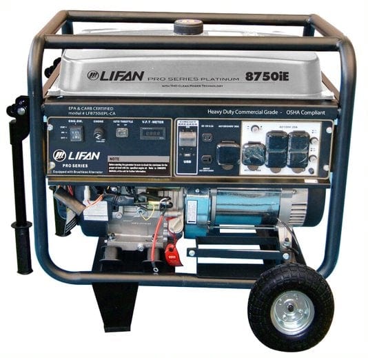 Lifan Platinum Series Portable Generator Fuel Tank Capacity 7.5 Gal LF8750iEPL-RV (CA) - Outage Proof