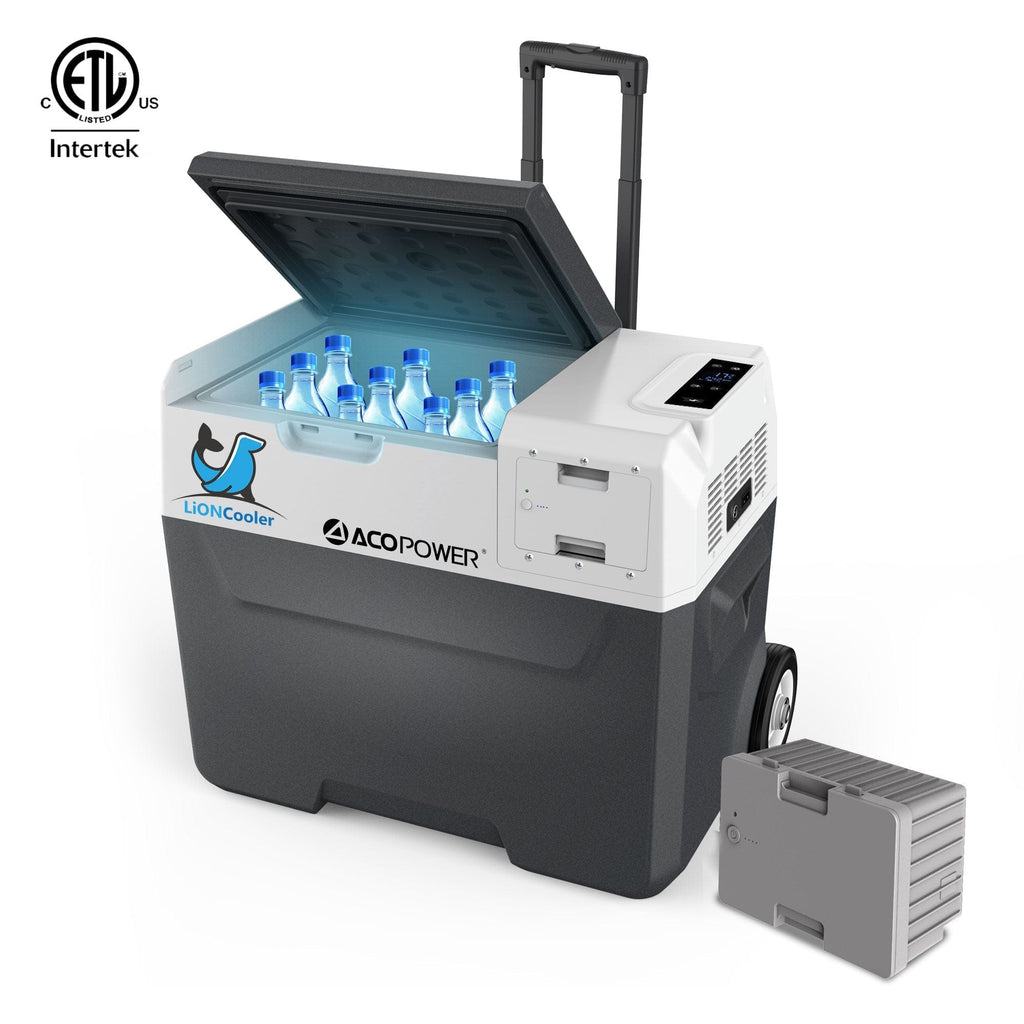 ACOPower LionCooler X40A Combo, Portable Fridge Freezer Cooler (42 Quart Capacity) & Extra Backup 173Wh Battery - Outage Proof