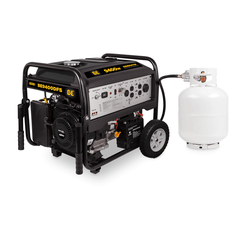 BE 9400 Watt Dual Generator BE9400DFS, Gasoline/Propane Fuel - Outage Proof